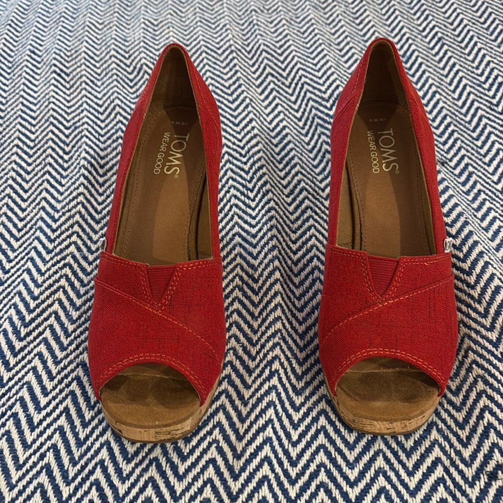 Toms Red Espadrille  shoes size 6